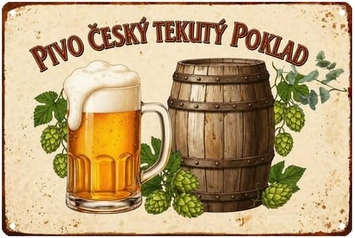 Vintage czech beer - pivo, esk